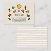 Carte D'accompagnement Joli Baby shower de jungle tropicale Livres pour b (Devant / Derrière)