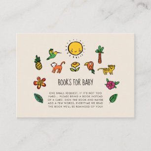 Carte D'accompagnement Joli Baby shower de jungle tropicale Livres pour b