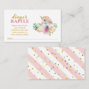 Carte D'accompagnement Joli Bébé Unicorn Déchets Raffle Boîtier de billet