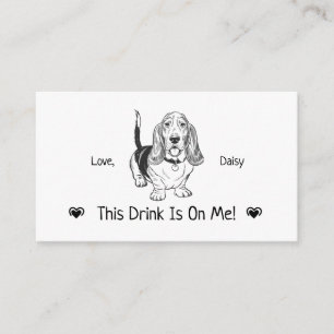 Carte D'accompagnement Joli billet de boisson de mariage de chien personn