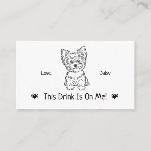 Carte D'accompagnement Joli Billet de Boisson de Mariage de Chien Personn