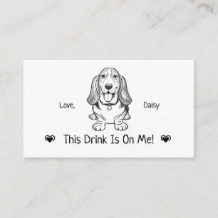 Carte D'accompagnement Joli billet de boisson de mariage de chien personn