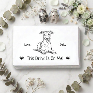 Carte D'accompagnement Joli Billet de Boisson de Mariage de Chien Personn