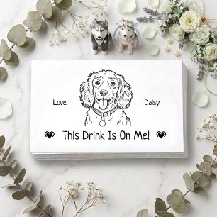 Carte D'accompagnement Joli Billet de Boisson de Mariage de Chien Personn