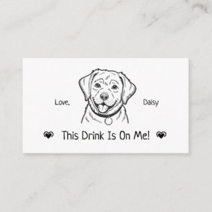 Carte D'accompagnement Joli billet de boisson de mariage de chien personn
