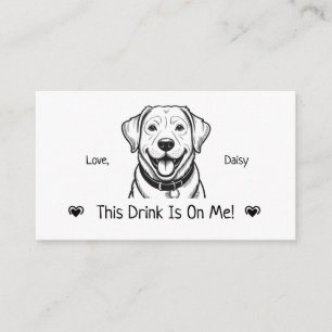 Carte D'accompagnement Joli Billet de Boisson de Mariage de Chien Personn