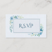 Carte D'accompagnement Joli Blue Floral Wedding RSVP QR Code (Dos)