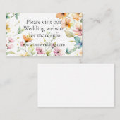 Carte D'accompagnement Joli Boho Orange rose Aquarelle Fleurs sauvages (Devant / Derrière)