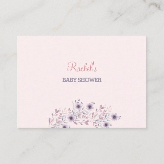 Carte D'accompagnement Joli Bunny rose violet fille Baby shower jeu (Dos)
