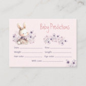 Carte D'accompagnement Joli Bunny rose violet fille Baby shower jeu (Devant)