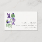 Carte D'accompagnement Joli Chic Violet Floral Bunal Site Mariage (Devant)