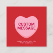 Carte D'accompagnement Joli cœur de conversation de message personnalisé (Devant)