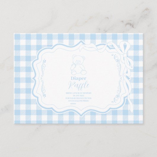 Carte D'accompagnement Joli En vichy Français Teddy Bear Diapper Raffer (Devant)