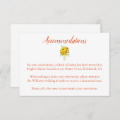 Carte D'accompagnement Joli hébergement thème tournesol (Devant / Derrière)