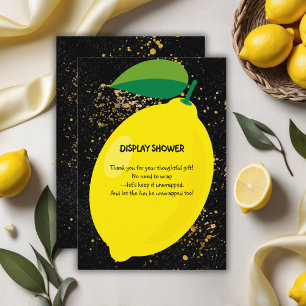 Carte D'accompagnement Joli Jaune Lemon Gold Parties scintillant Baby sho