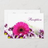 Carte D'accompagnement Joli jeu de Mariages rose Gerber Daisy et violet (Devant / Derrière)