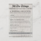 Carte D'accompagnement Joli journal Mariage Détails du jour de mariage Ca (Devant)