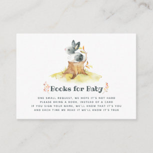 Carte D'accompagnement Joli Lapin Automne - Demande de Livre pour Baby Sh
