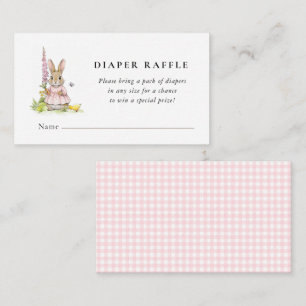 Carte D'accompagnement Joli lapin vintage Baby shower fille jeu de couche