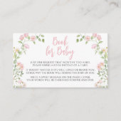 Carte D'accompagnement Joli Livre Floral Rose Bow Pour Bébé Fille Douche (Devant)
