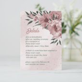Carte D'accompagnement joli mariage botanique de fleurs roses (Debout devant)