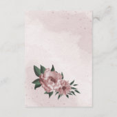 Carte D'accompagnement joli mariage botanique de fleurs roses (Dos)
