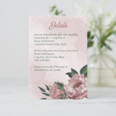 Carte D'accompagnement joli mariage botanique de fleurs roses (Debout devant)