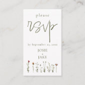 Carte D'accompagnement Joli mariage fleur sauvage rsvp (Devant)