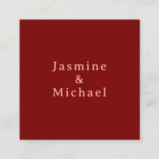 Carte D'accompagnement Joli minimaliste Deep Red & Peach Nom propre