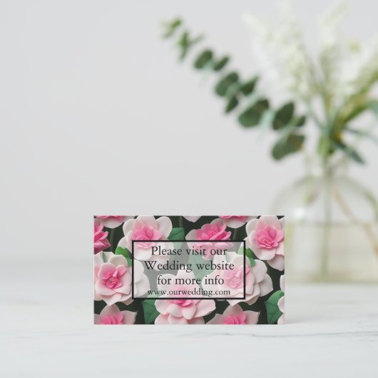 Carte D'accompagnement Joli motif fleuri rose boho (Debout devant)