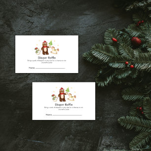 Carte D'accompagnement Joli ours en neige couche-culotte Baby Shower