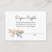 Carte D'accompagnement Joli Petit Lapin Fleurs sauvages Déchets Raffle (Devant)