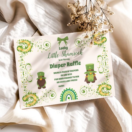 Carte D'accompagnement Joli Petit Shamrock Diapper Raffle