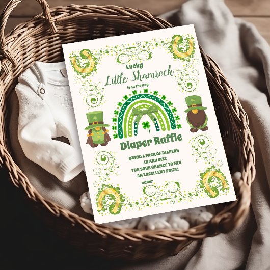 Carte D'accompagnement Joli Petit Shamrock Diapper Raffle