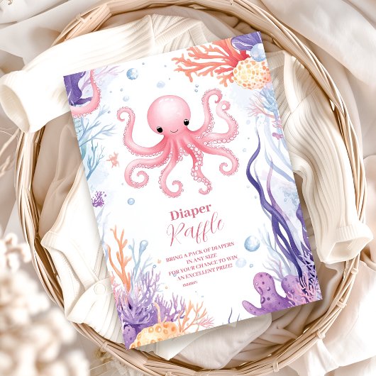 Carte D'accompagnement Joli Raffle Diapper Sous La Mer