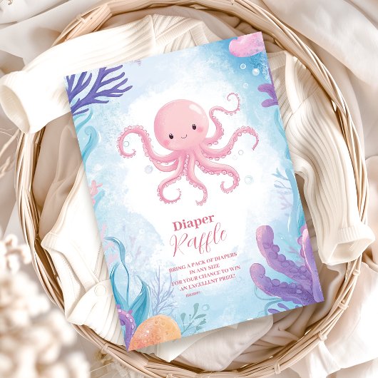 Carte D'accompagnement Joli Raffle Diapper Sous La Mer