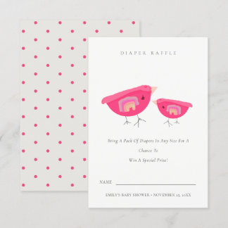 Carte D'accompagnement Joli Rainbow Pink Birdy Baby shower de carafe