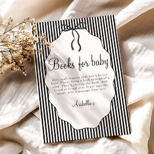 Carte D'accompagnement Joli ruban rayé noir Livres pour bébé