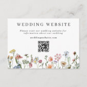 Carte D'accompagnement Joli site Mariage Fleur sauvage QR Code (Devant)