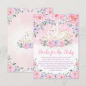 Carte D'accompagnement Joli Swan Princess Livres de douche pour Baby Libr (Devant / Derrière)