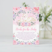 Carte D'accompagnement Joli Swan Princess Livres de douche pour Baby Libr (Debout devant)