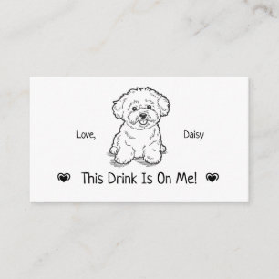 Carte D'accompagnement Joli ticket de boisson de mariage de chien personn