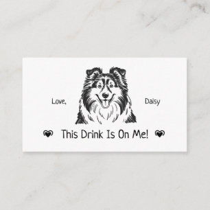 Carte D'accompagnement Joli ticket de boisson de mariage de chien personn