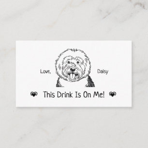 Carte D'accompagnement Joli ticket de boisson de mariage de chien personn