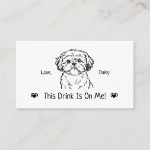 Carte D'accompagnement Joli ticket de boisson de mariage de chien personn