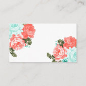 Carte D'accompagnement Joli Turquoise, Coral Mariage Flower- Mariage site (Dos)