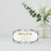 Carte D'accompagnement Jolie Baby shower Floral Bleu Douche (Debout devant)