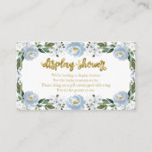 Carte D'accompagnement Jolie Baby shower Floral Bleu Douche (Devant)