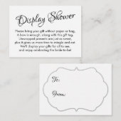 Carte D'accompagnement Jolie carte-cadeau de douche de mariage blanche sa (Devant / Derrière)