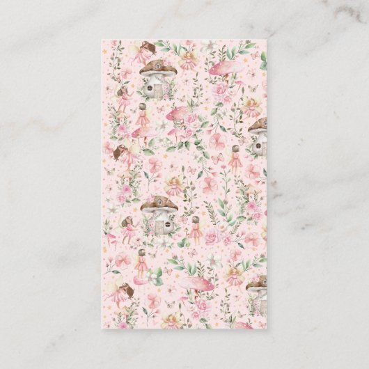 Carte D'accompagnement Jolie Fée Florale Enchantée Fraisée Forêt Raffin (Dos)